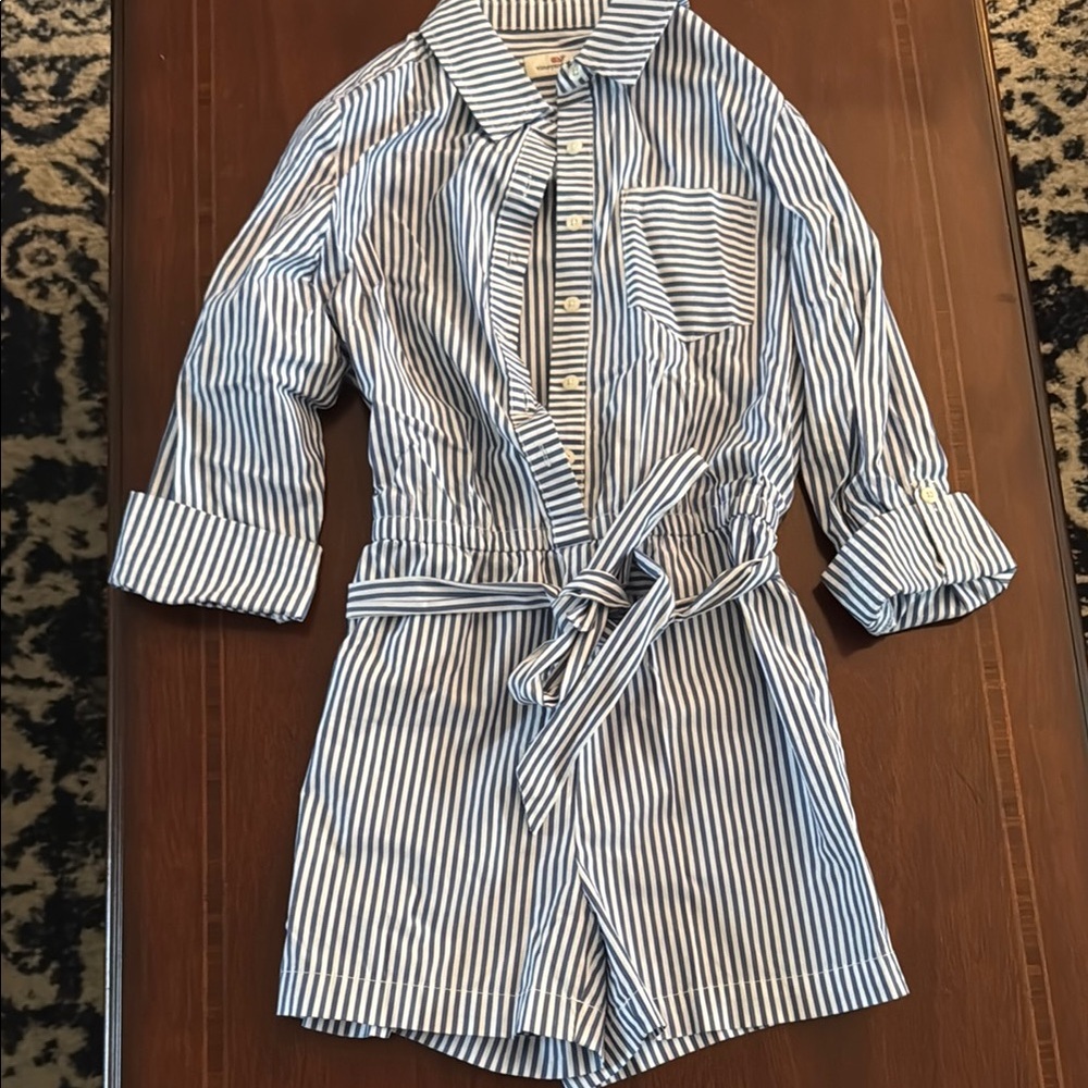 Vineyard Vines Blue and White Striped Romper